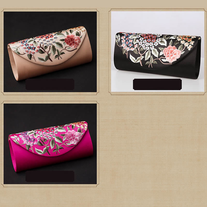 Hydrangea Su Embroidery Wedding Shopping Wallet Purse Handbag Crossbody Bag