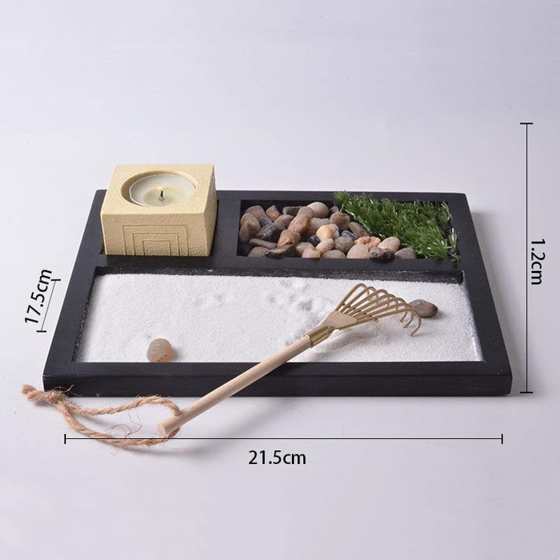 Grass Rocks Landscape Enlightenment Meditation Zen Garden Home Decoration