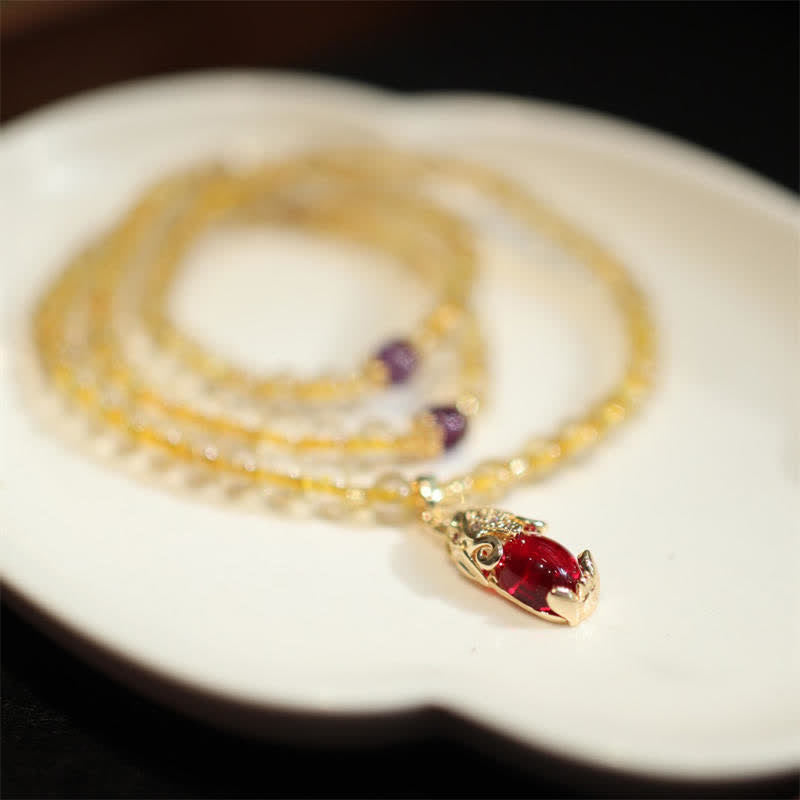 Citrine Amethyst PiXiu Prosperity Happiness Protection Bracelet