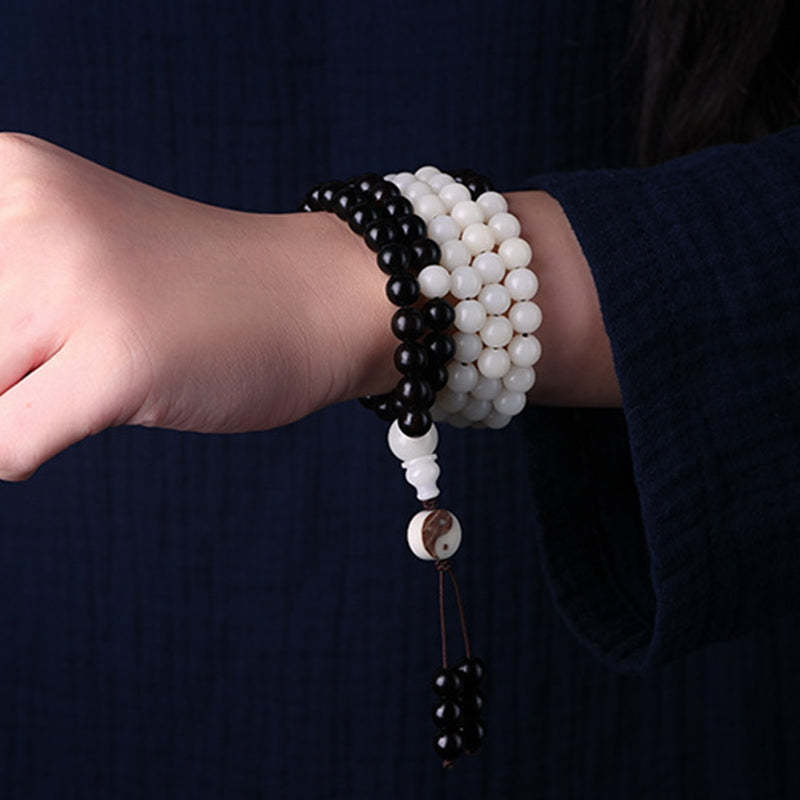 Ebony YinYang Protection Necklace Mala
