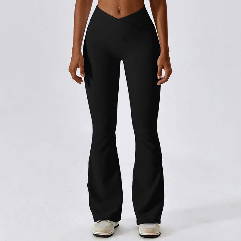 Sleeveless Crop Tank Top Flared Pants Sports Fitness Yoga