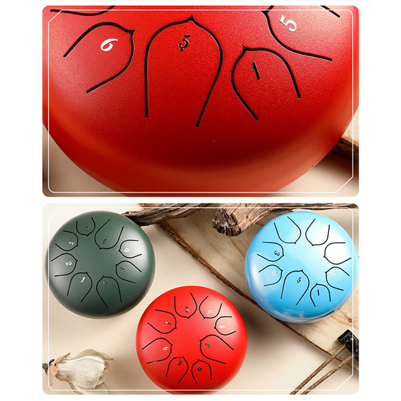 Steel Tongue Drum Sound Healing Meditation Lotus Pattern Drum Kit 8 Note 6 Inch Percussion Instrument