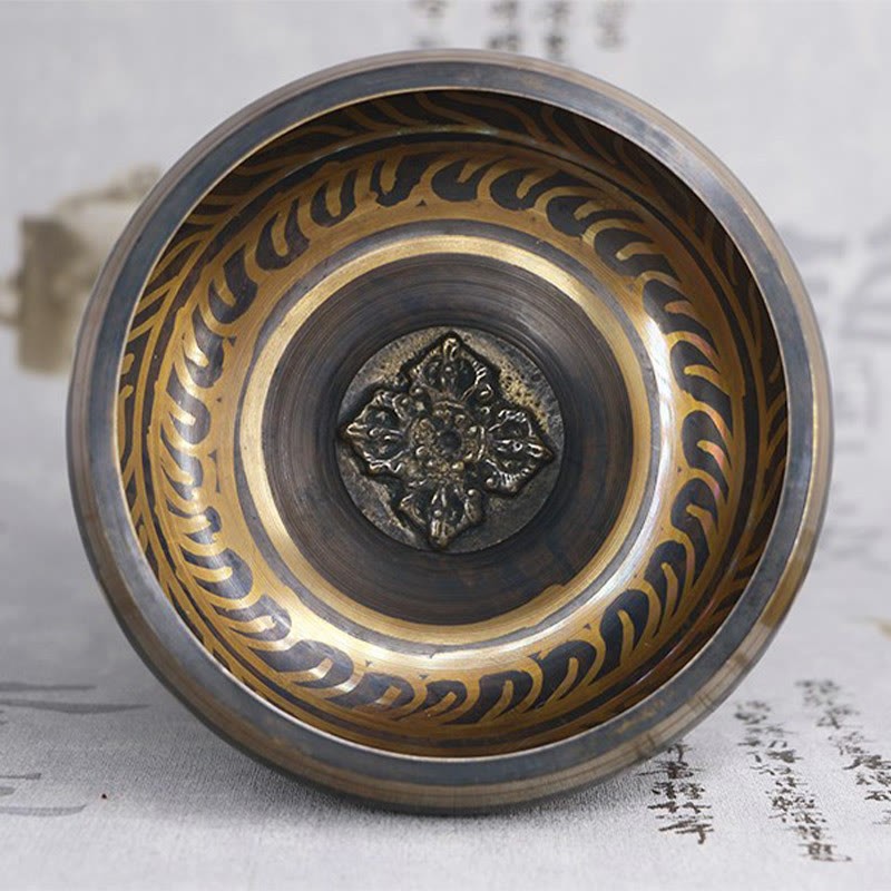 Tibetan Meditation Bowl for Healing and Mindfulness Om Mani Padme Hum Singing Bowl