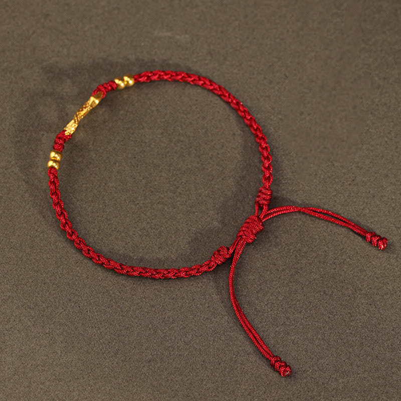 999 Gold Year of the Snake Eternal Endless Knot Infinity Handmade Luck Bracelet