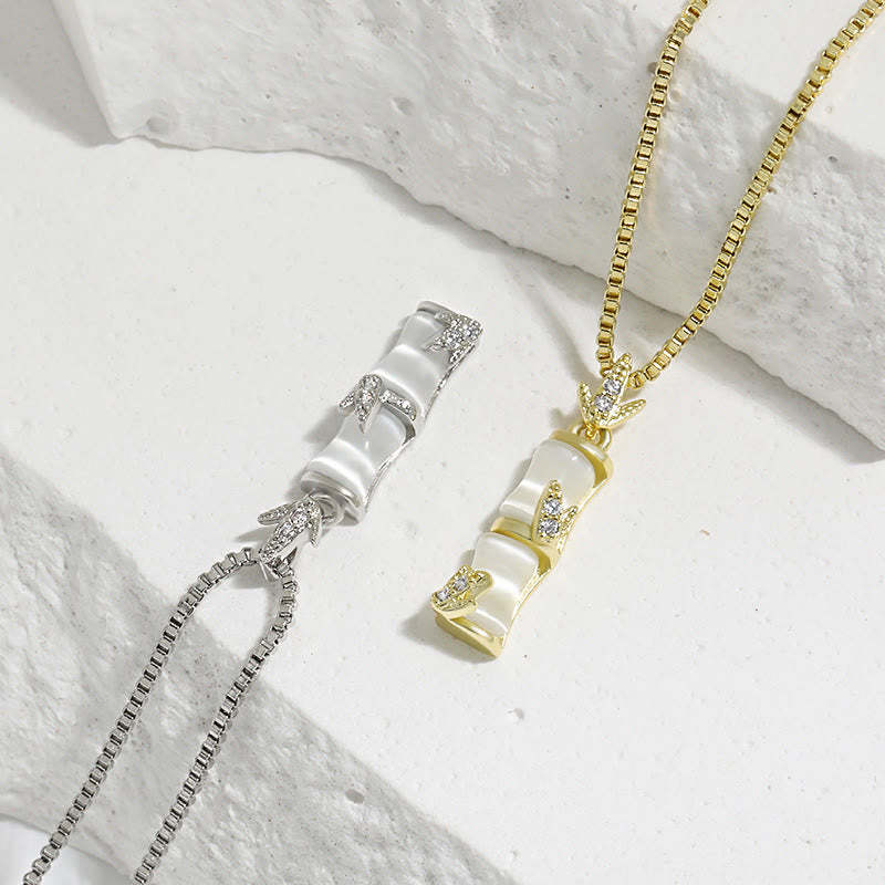 Chalcedony Bamboo Pattern Harmony Necklace Pendant