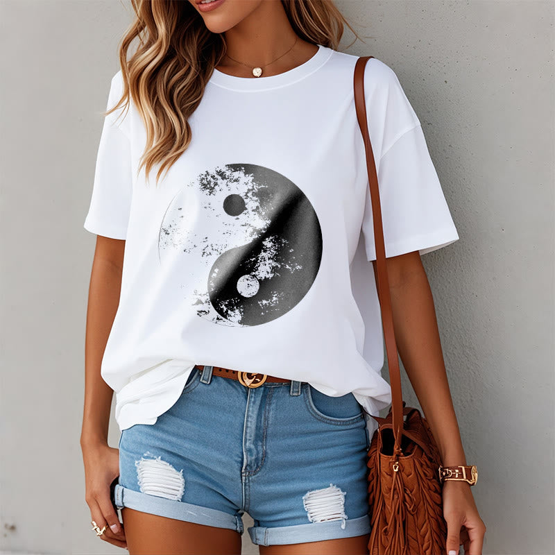 Yin Yang Tai Chi Pattern Cotton Tee T-shirt