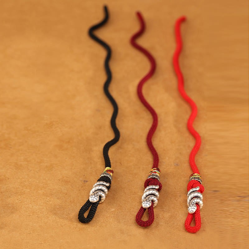Red String 925 Sterling Silver Year of the Snake Coin Ring Snake Luck Bracelet
