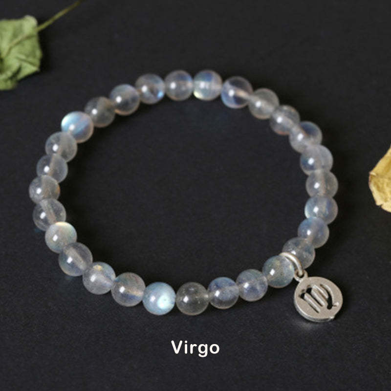 12 Constellations of the Zodiac Moonstone Charming Bracelet