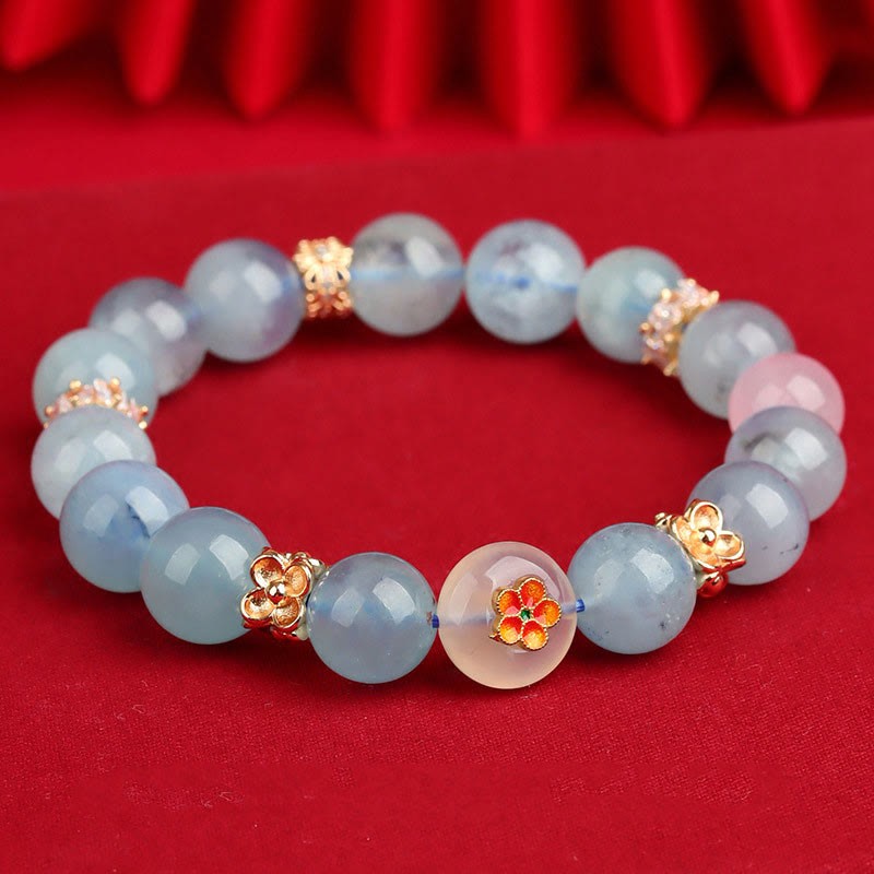 Five Elements Various Agate Crystal Green Phantom Rutilated Quartz Green Grape Agate Malachite Luck Bracelet