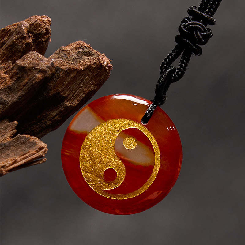 Various Crystal Amethyst Tiger Eye Green Aventurine Yin Yang Spiritual Necklace Pendant