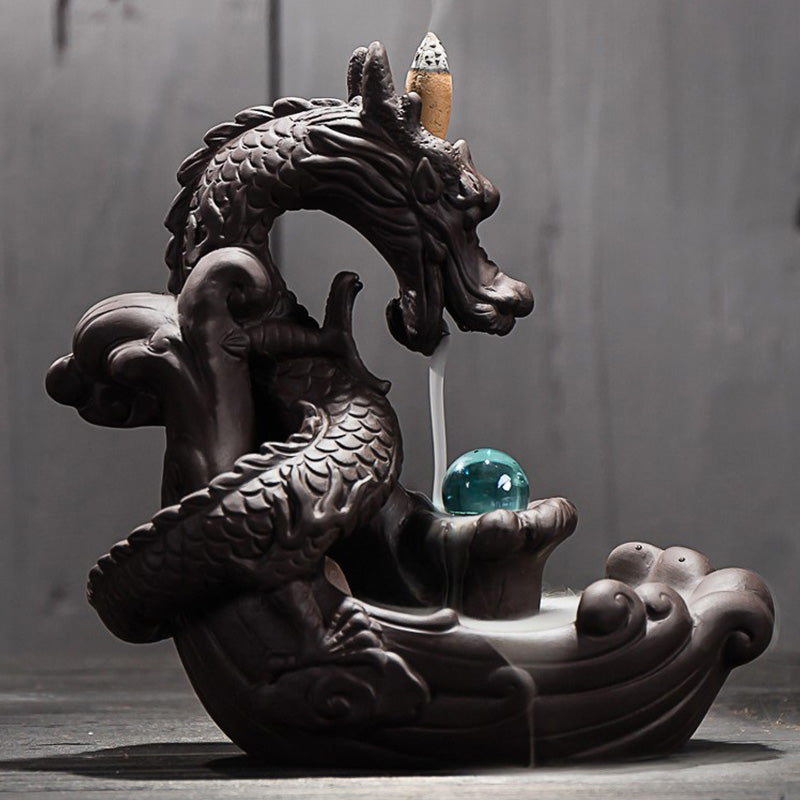 Tibetan Dragon Protection Incense Burner Decoration