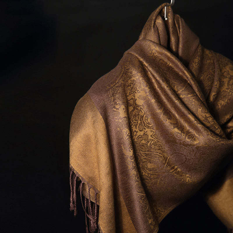 Tibetan Cashew Jacquard Tassels Shawl Spring Fall Winter Warm Cozy Scarf Wrap