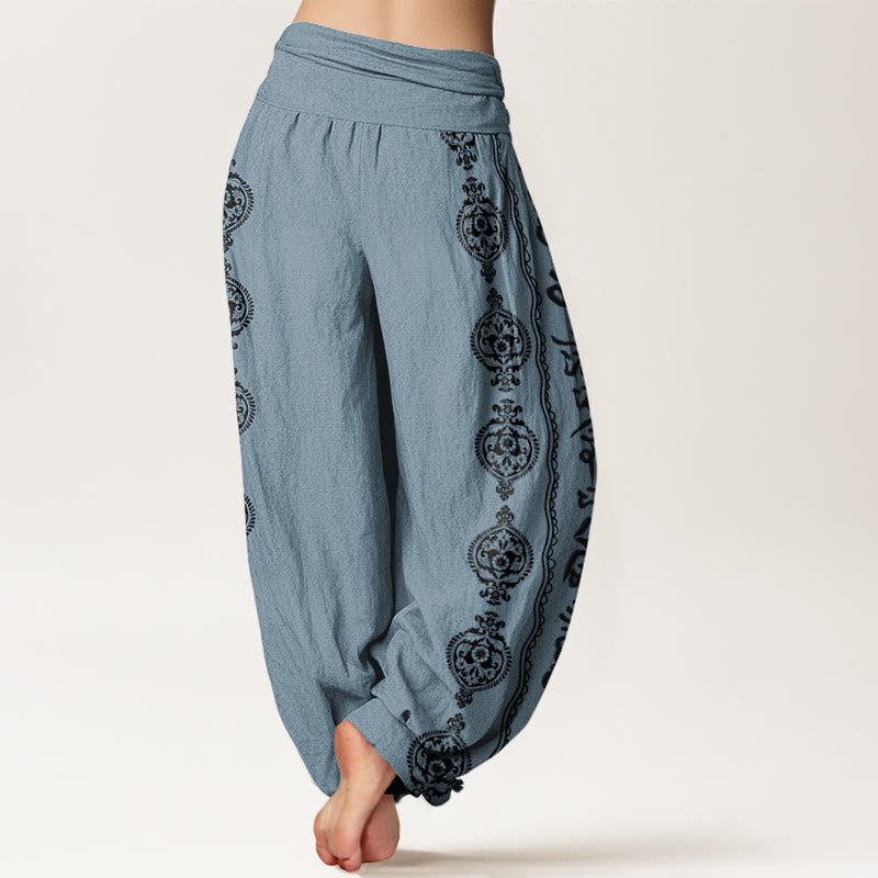 Mandala Om Mani Padme Hum Women's Elastic Waist Harem Pants
