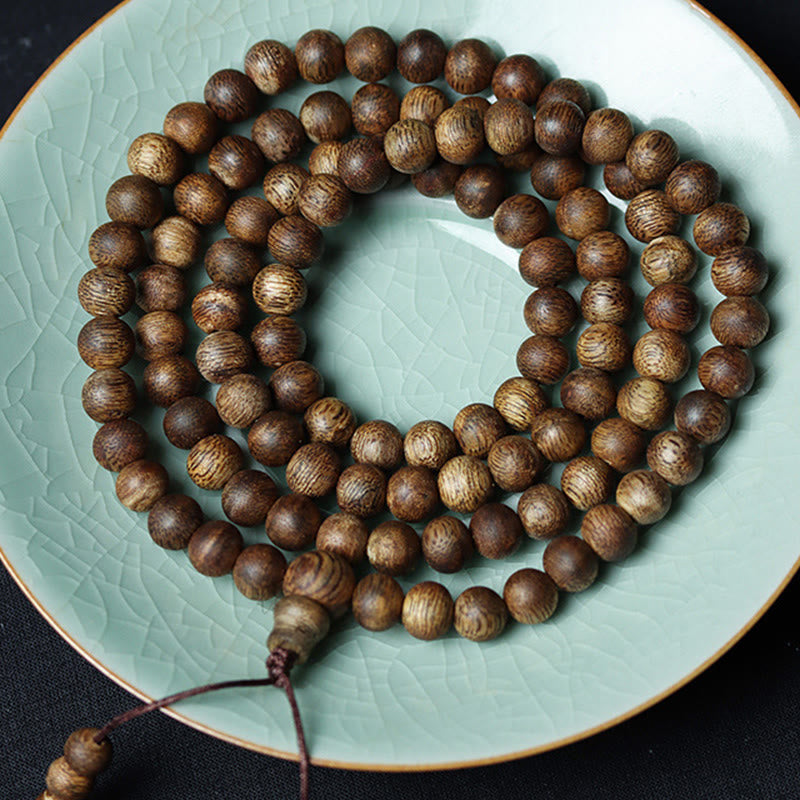 108 Mala Beads Huizhou Green Qinan Agarwood Peace Strength Bracelet