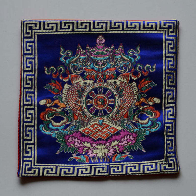 Prayer Altar Mat Healing Meditation Vajra Auspicious Symbols