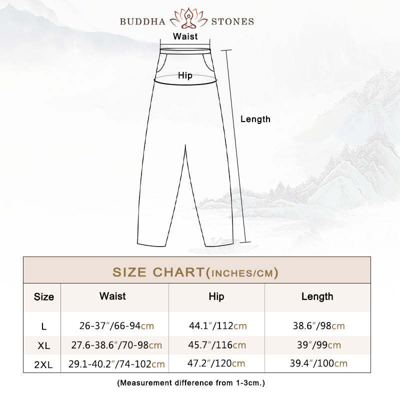 Casual Solid Color Tapered Elastic Waistband Cotton Linen Women's Pants With Pockets