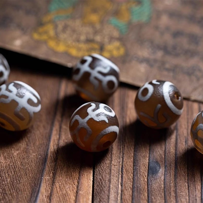Tibetan 108 Mala Beads Yak Bone Dzi Bead The Lord of the Corpse Forest Strength Bracelet