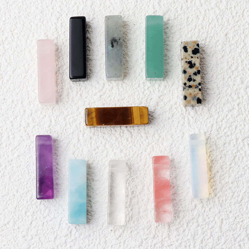 Various Rectangular Crystal Amethyst Green Aventurine Healing Necklace Pendant