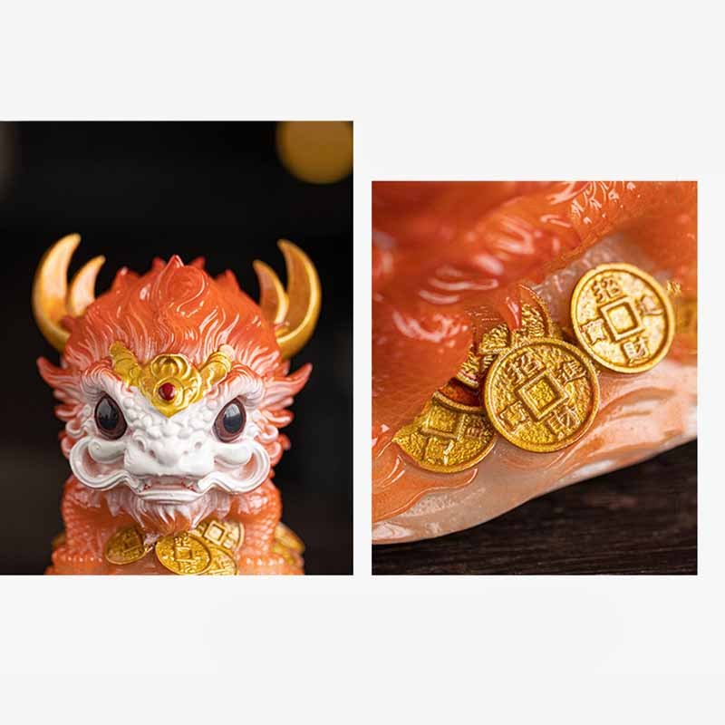 Color Changing Small Kirin Resin Tea Pet Home Figurine Decoration