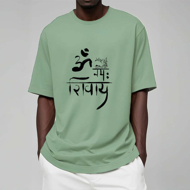 OM NAMAH SHIVAYA Crane Bamboo Cotton Tee T-shirt