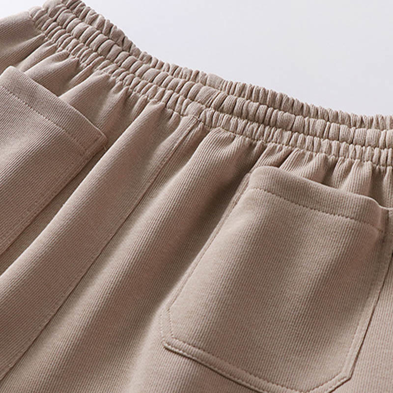 Solid Color Cotton Fleece Drape Men's Pants With Pockets