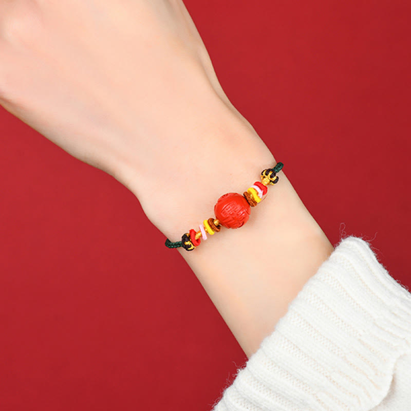 Green String Cinnabar Blessing Bracelet
