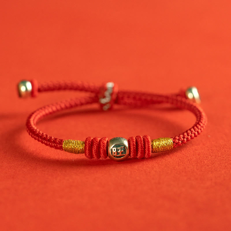 Red String Chinese Characters Protection Bracelet