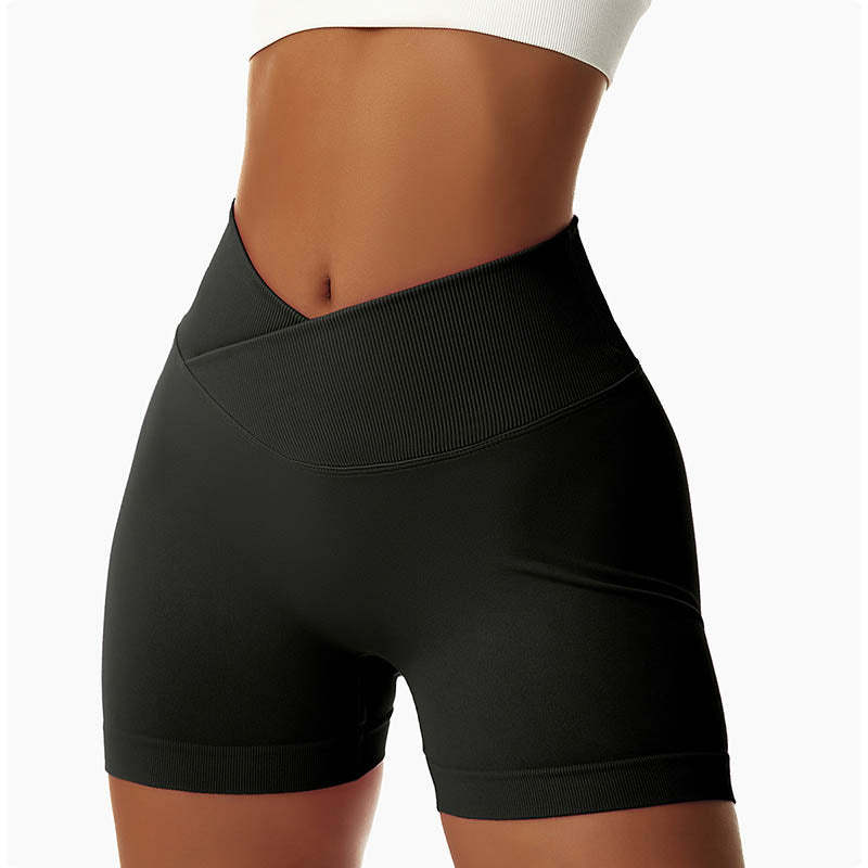 Women Seamless High Elasticity Sports Fitness High Waist Yoga Workout Shorts