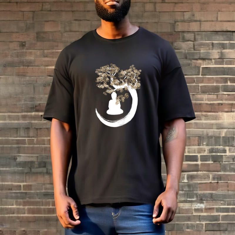 mystic zen Sitting Under The Tree Cotton Tee T-shirt