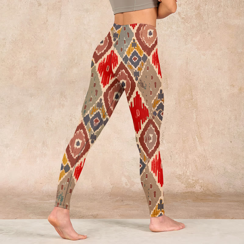 Plaid Printed Gym Leggings Women's Yoga Pants