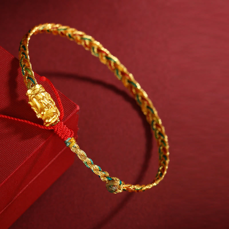 Year of the Dragon Handmade Colorful Dragon Carved Success Braided Bracelet (Extra 30% Off | USE CODE: FS30)