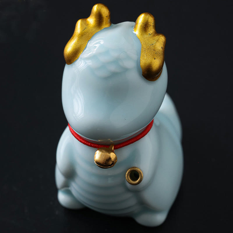 Dragon Bell Healing Ceramic Incense Burner Desk Decoration