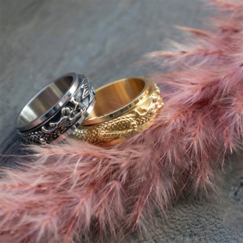 Dragon Titanium Steel Stimulation Rotatable Ring (Extra 30% Off | USE CODE: FS30)