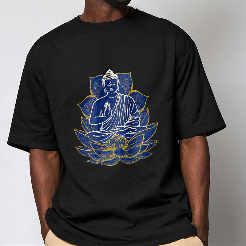 mystic zen Sitting On The Lotus Cotton Tee T-shirt