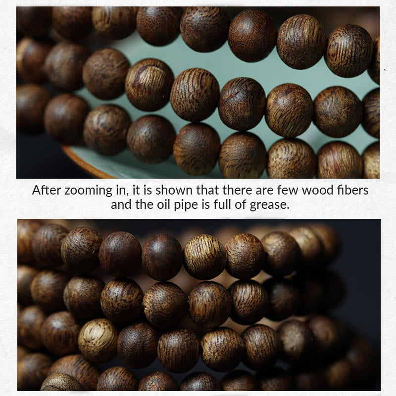 108 Mala Beads Huizhou Green Qinan Agarwood Peace Strength Bracelet