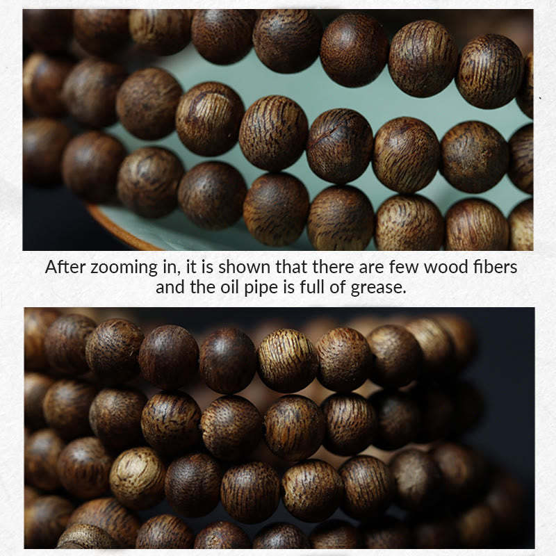 108 Mala Beads Huizhou Green Qinan Agarwood Peace Strength Bracelet