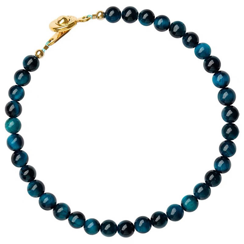 Natural Blue Tiger Eye Stone Protection Chain Bracelet