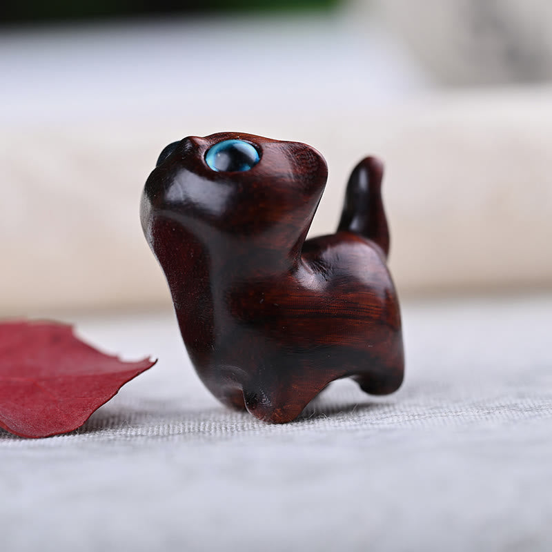 Green Sandalwood Ebony Wood Sandalwood Small Leaf Red Sandalwood Mini Lucky Cat Peace Decoration