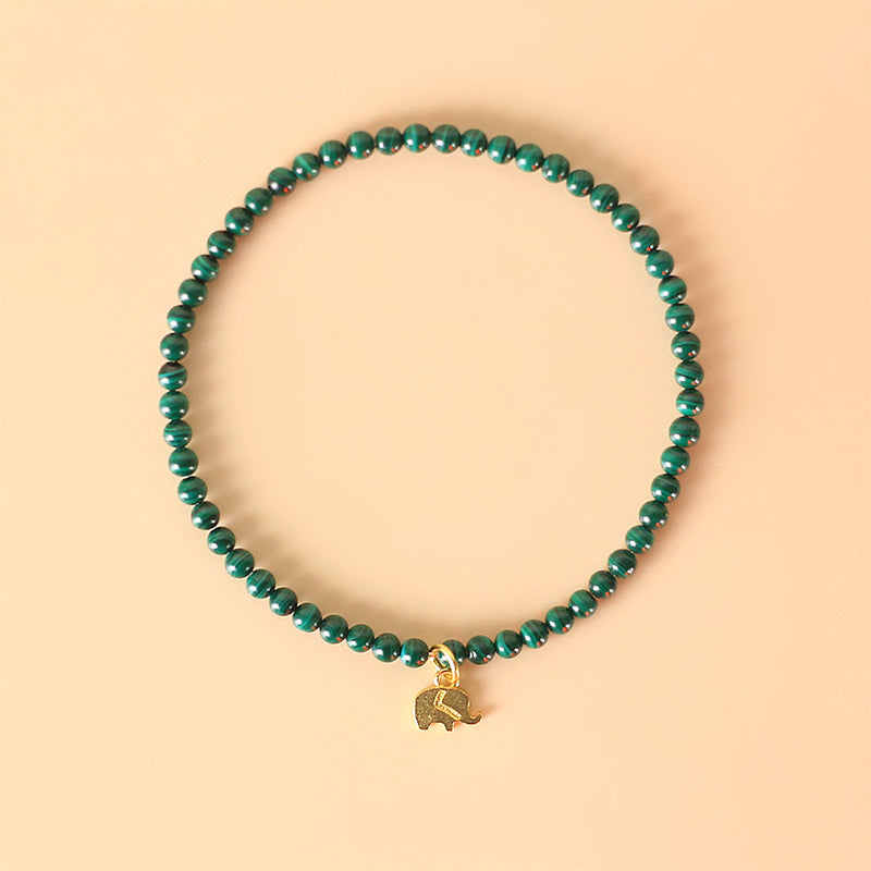 Natural Malachite Elephant Anti-Anxiety Charm Bracelet