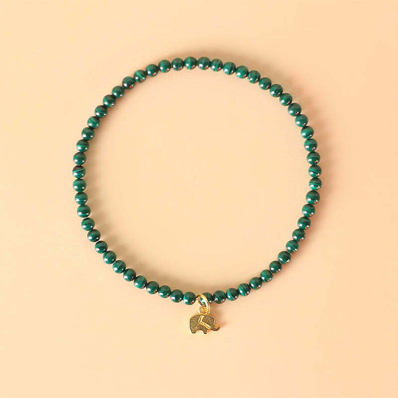Natural Malachite Elephant Anti-Anxiety Charm Bracelet