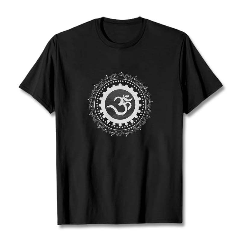 Om Mandala Pattern Cotton Tee T-shirt