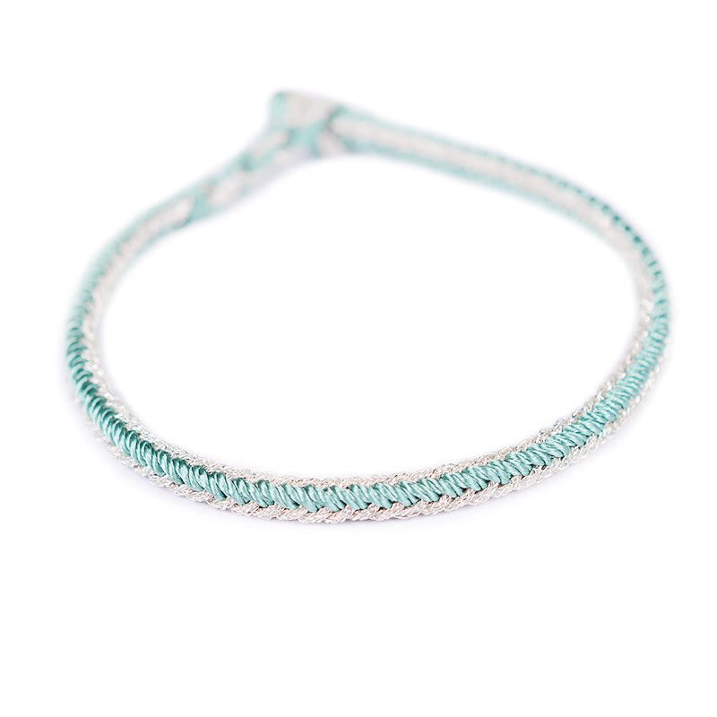 Two-Color Rope Handcrafted Eight Thread Peace Knot Bracelet