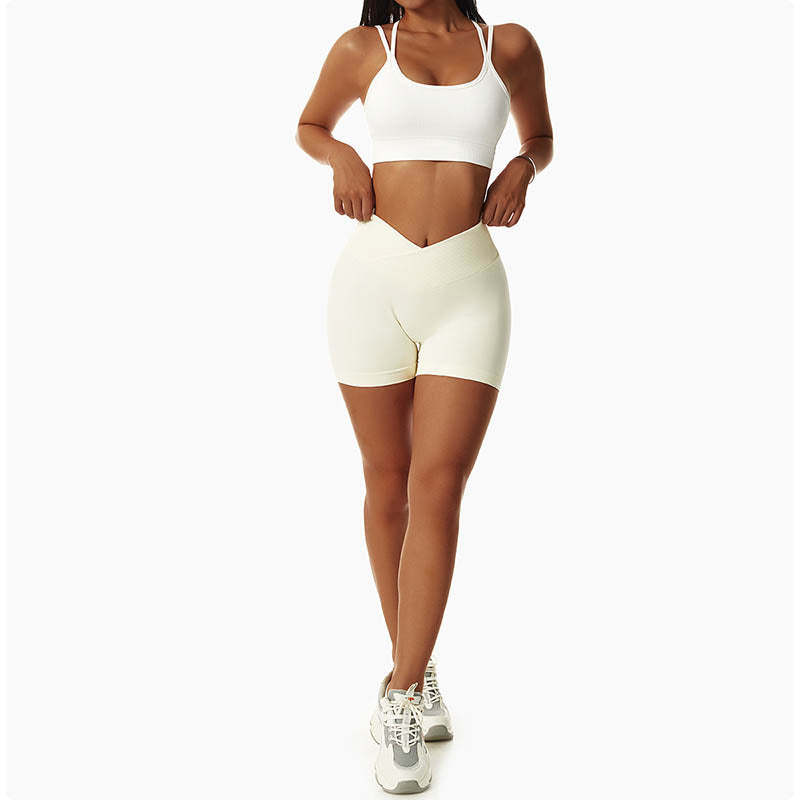 Women Seamless High Elasticity Sports Fitness High Waist Yoga Workout Shorts