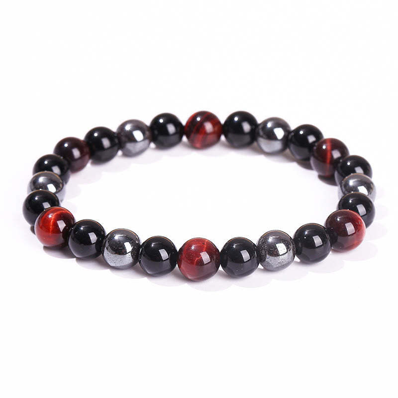 Natural Tiger's Eye Obsidian Hematite Positive Powerful Bracelet