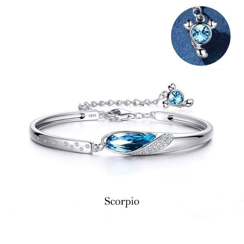 925 Silver Plated Copper 12 Constellations of the Zodiac Charm Bracelet