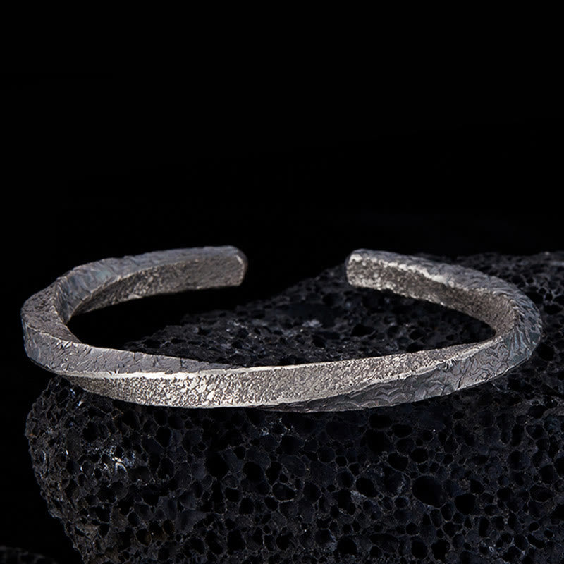 Retro 999 Sterling Silver M?bius Loop Eternal Love Cuff Bracelet Bangle