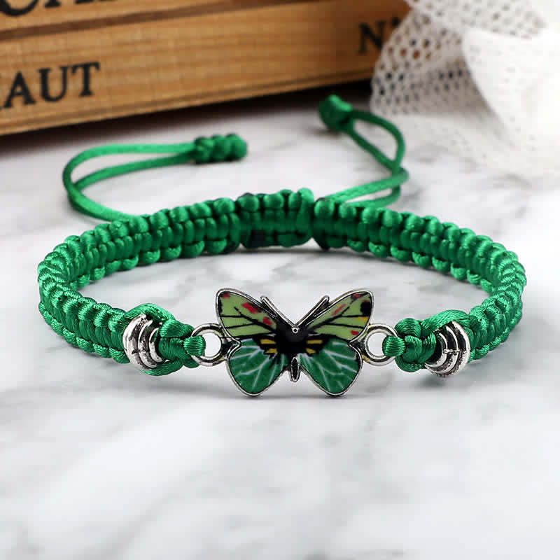 Butterfly Freedom Love String Charm Bracelet