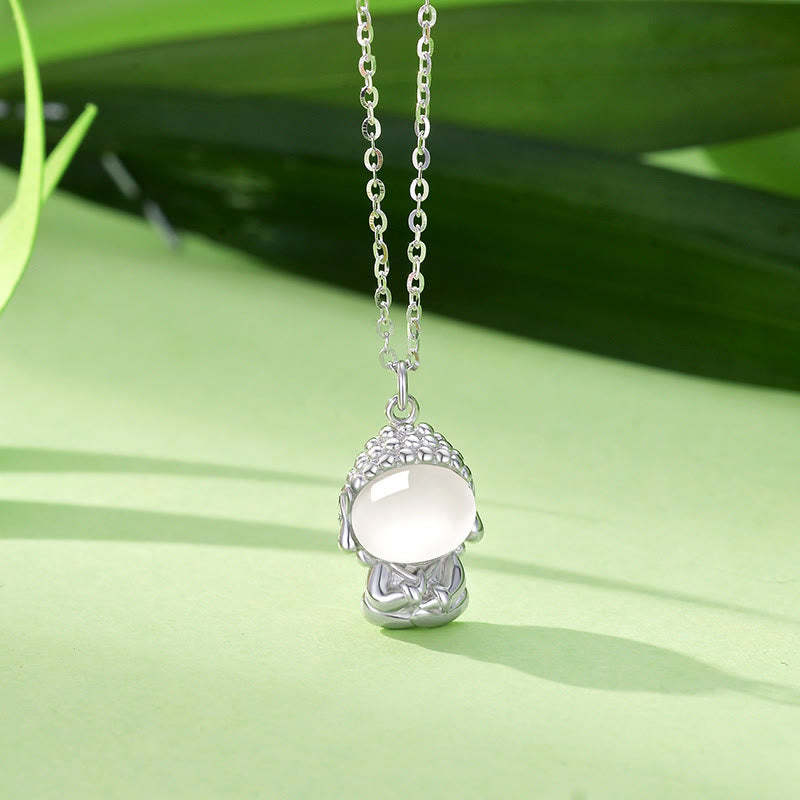 925 Sterling Silver Chalcedony Formless mystic zen Positive Necklace Pendant