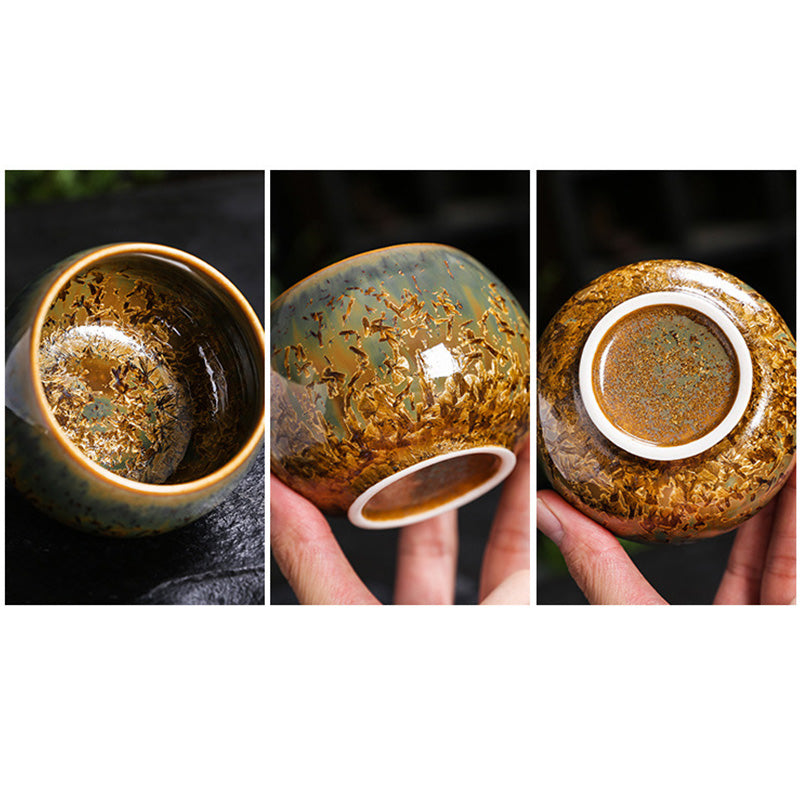 Colorful Brown Ceramic Teacup Kung Fu Tea Cup Bowl