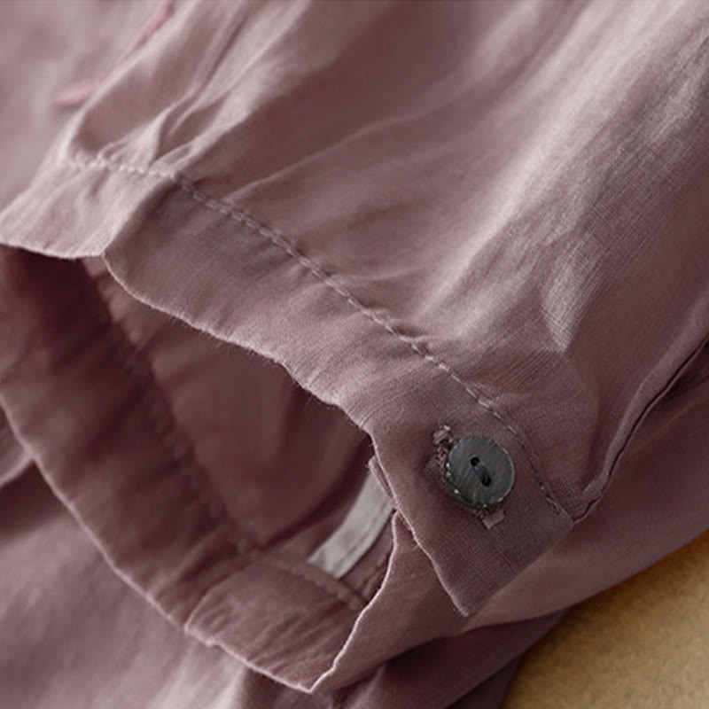 Casual Plain Embroidery Willow Leaf Half Sleeve V-neck Women's Shirt